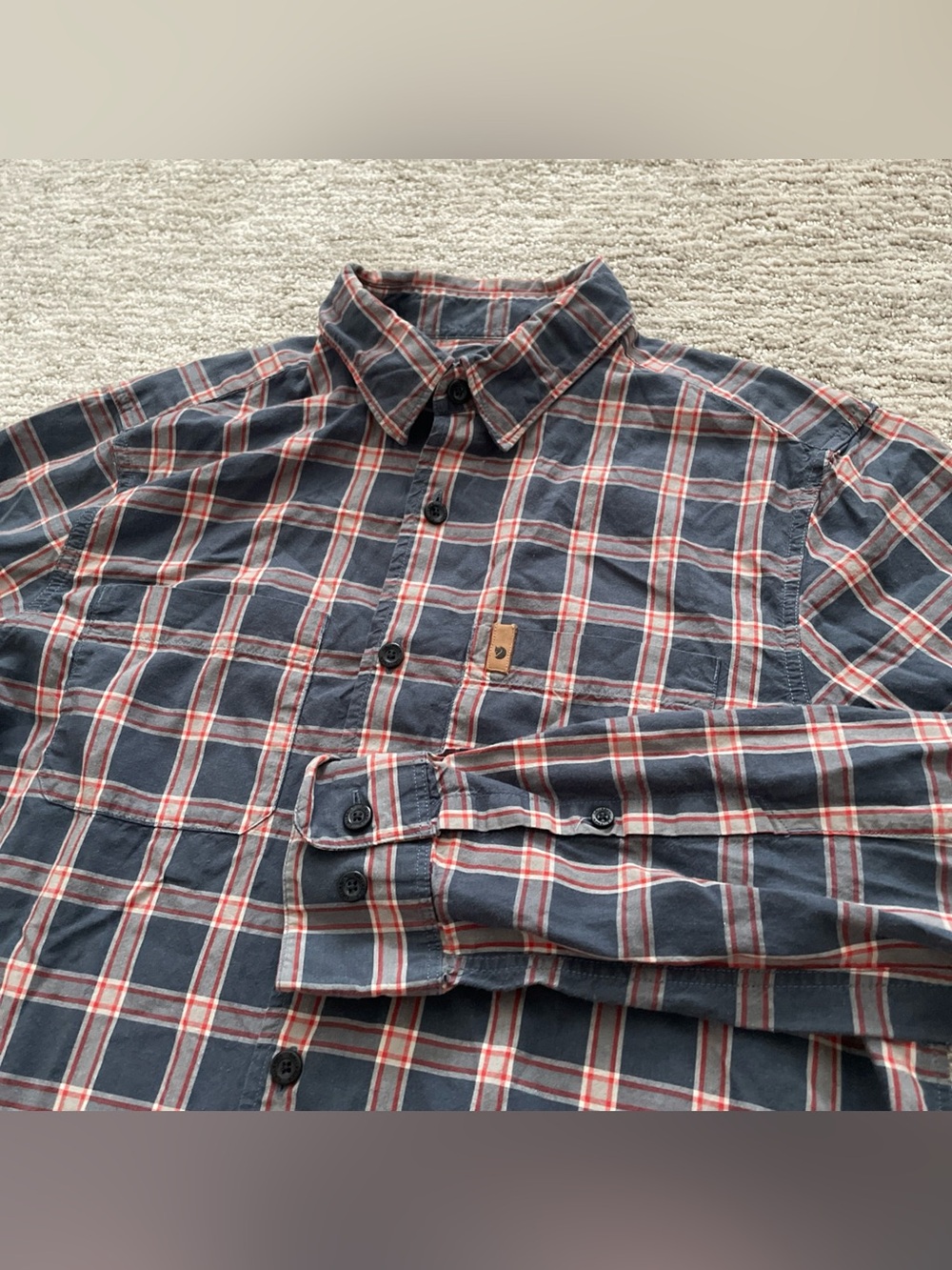 Fjallraven High Coast Shirt Long Sleeve Plaid Men’s XS Lightweight Button Up